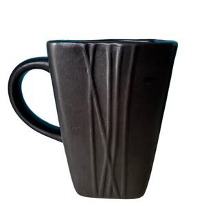 BAUM Mug set of two Galaxy Jade Brown & Aqua Colors one has been repaired